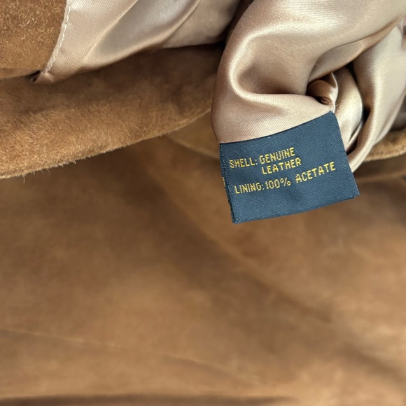 Golden Bear Sportswear Brown Genuine Leather Suede Convertible Collar Jacket - Picture 7 of 9